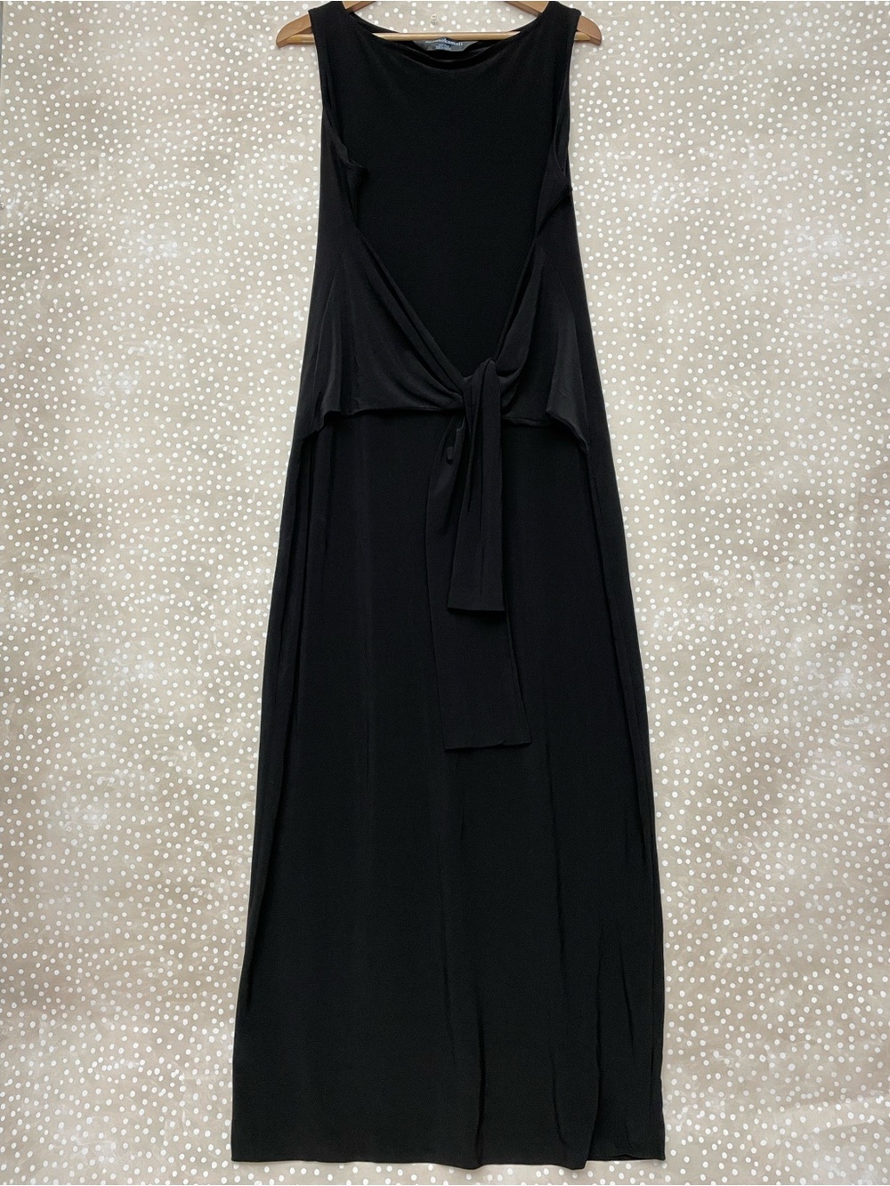 Norma Kamali jersey maxi tank dress XXL sleeveless stretchy tie front womens